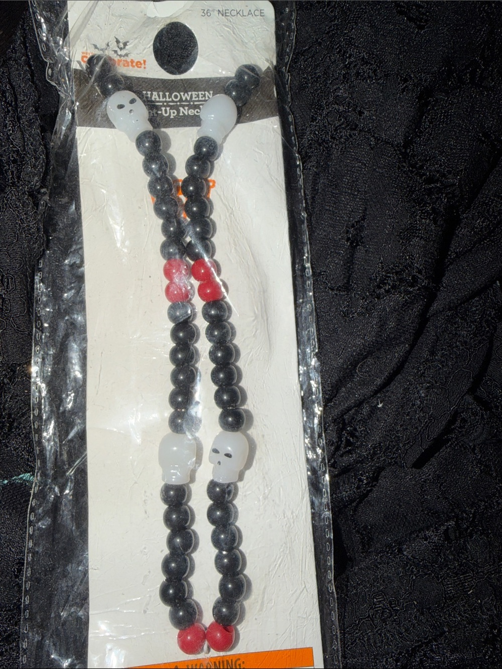 Halloween skull light up necklace